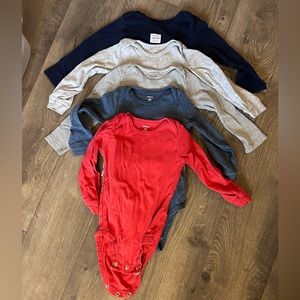 24M long sleeve onesies, Set of 5
